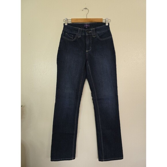 NYDJ Straight Leg Jeans Womens Size 2 Dark Denim Mid Rise - Picture 2 of 12